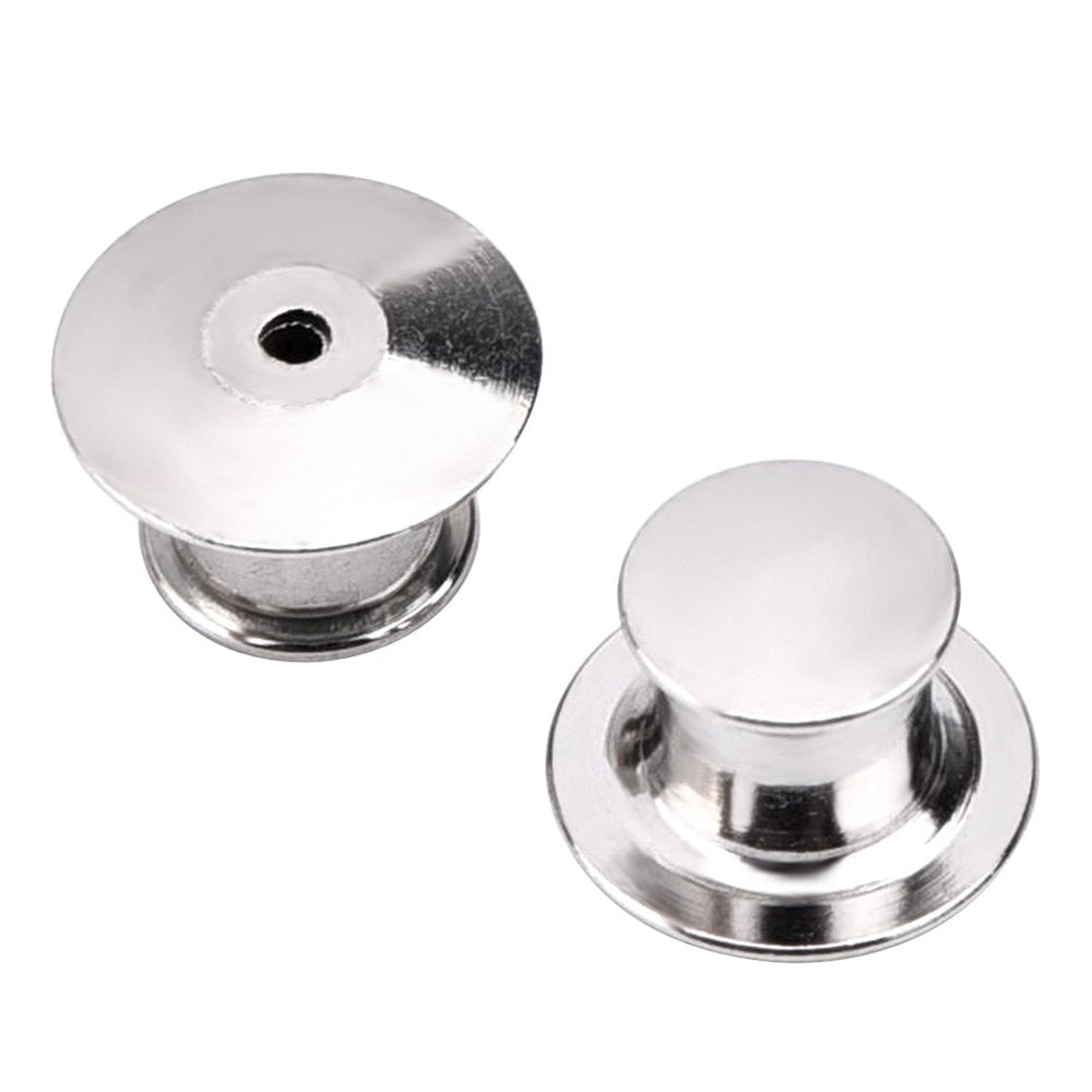 Set of 2 silver locking pin backs (no tool needed) – Mixtape Your